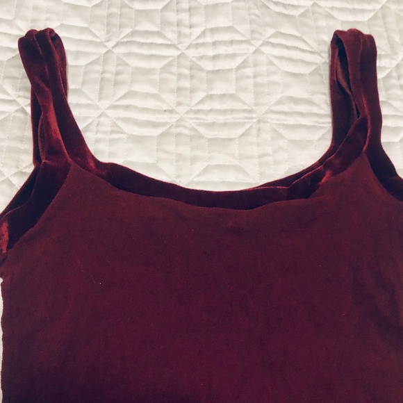 '80s Soft Velvet Trim Stretch Cropped Tank Camisole - Picture 7 of 7